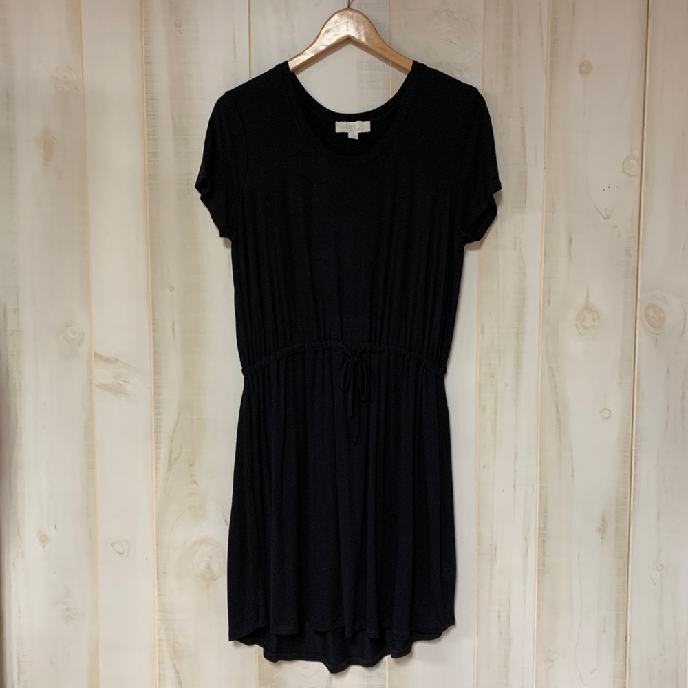 Olive & Oak Black Hi-lo Drawstring Dress L